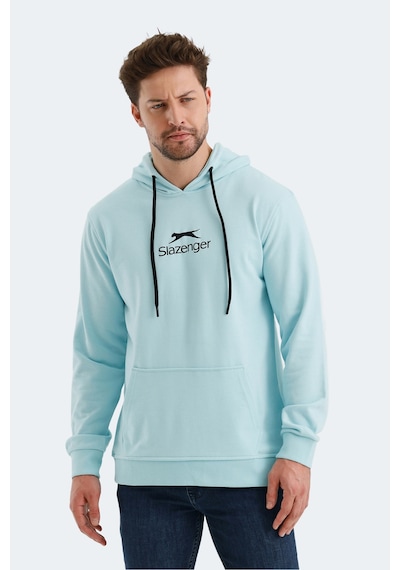 Slazenger Onca Erkek Kanguru Cepli Kapüşonlu Turkuaz Sweatshirt Turkuaz