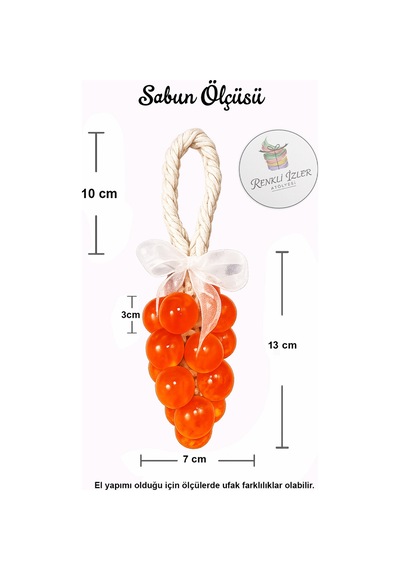 El Yapımı Üzüm Salkım Sabun İkili Set-sarı Ve Turuncu Kurdelalı Karışık Meyve