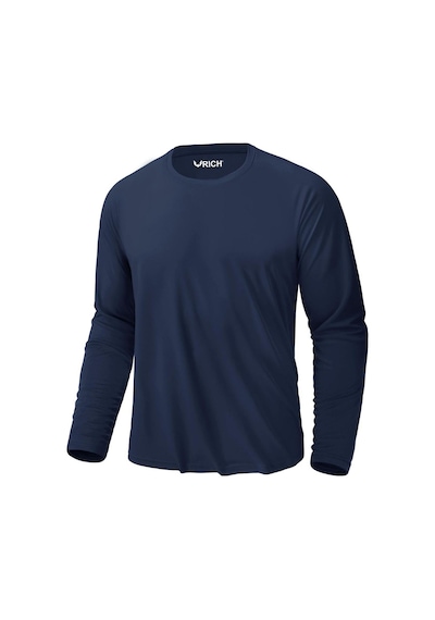 Rich Erkek Lacivert Basic Uzun Kollu Tişört Body T-shirt Lacivert