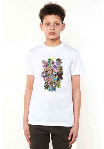 Tshirthane Anime Dragon Ball Adventures Of Goku Baskılı Unisex Çocuk Beyaz
