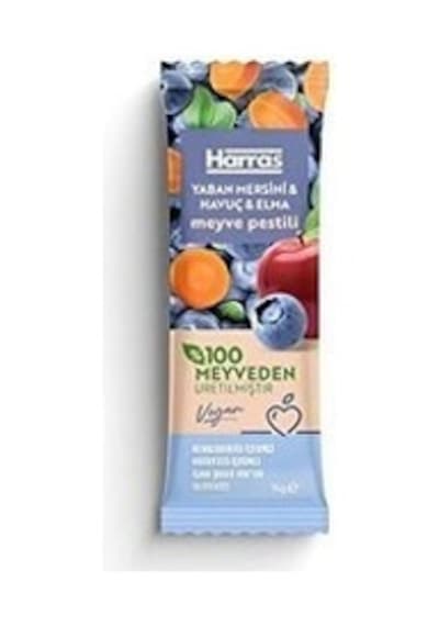 Vegan Meyve Pestili Çilek Elma Yaban Mersini Havuç 14gr X 10 Adet 84649576