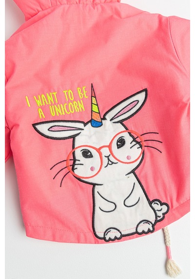 Babymod Babymodunicorn Işlemeli Içi Peluş Neon Pembe Kız Bebek Mont