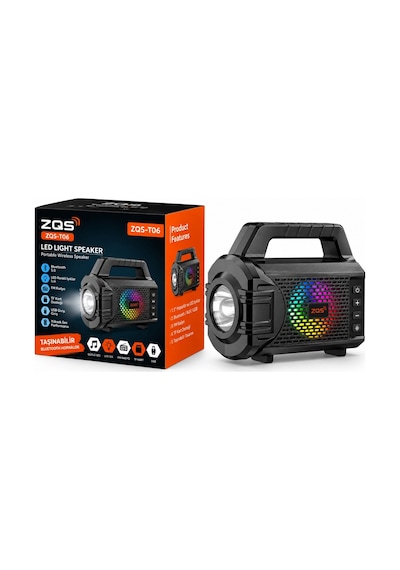 Platoon Pl-4806 Bluetooth Speaker Rgb Işıklı Led Fenerli Usb Sd Girişli Hoparlör