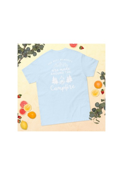 Wildstyle Best Memories Around The Campfire Kamp Ateşi Baskılı Unisex Pamuklu Tişört Bebek Mavisi