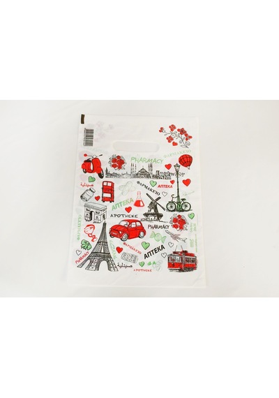 Eczane Poşeti Bio Avrupa Temalı Orta Boy 100'lü 20 x 30 CM