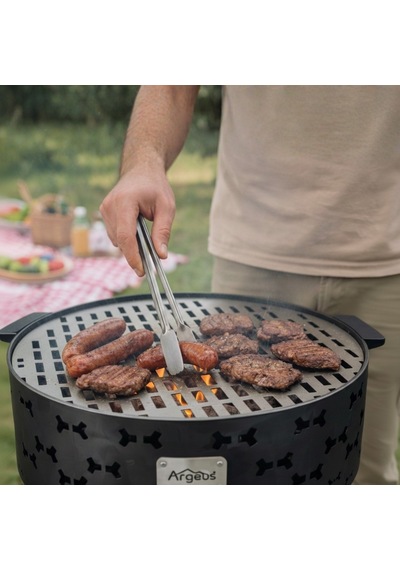 Taşınabilir Kömür Barbekü Mangal - Orta - 40cm 13cm 60cm Siyah