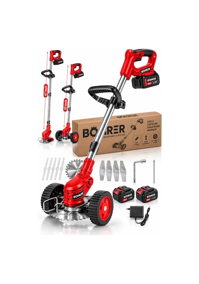Böhrer Ba0115406 21v 2ah Çift Akülü Profesyonel Akülü Çim Biçme Kenar Kesme Makinesi