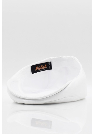 Külah Erkek Düz Pamuklu Beyaz Flat Cap Kasket