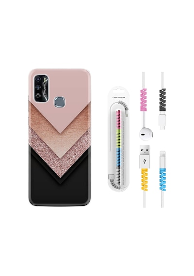 Infinix Hot 9 Play Kılıf Kablo Koruyuculu Great Marble 1405