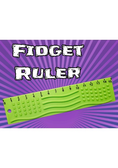 3d Baskı Dokunsal Fidget Cetveli - Kabartmalı Stres Ve Odaklanma Oyuncağı - Yeşil