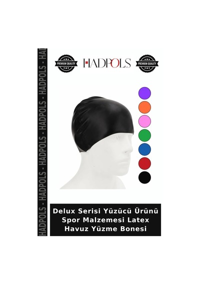 Delux Serisi Yüzücü Ürünü Spor Malzemesi Latex Havuz Yüzme Bonesi Çok Renkli