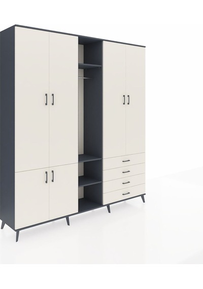 Hyperion Dolap 14 Raflı 4 Çekmeceli Tek Askılı 220x44x243 Antrasit-aytaşı/aytaşı Aytası/aytası Hyperion Dolap 14 Raflı 4 Çekmeceli Tek Askılı 220x44x243 Antrasit-aytaşı/aytaşı Aytası/aytası