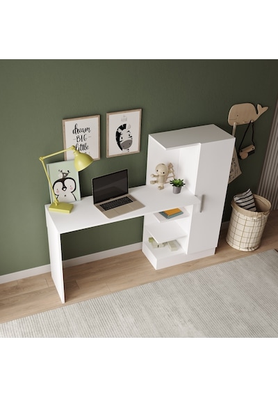 Robinhome Robin Home Arthur Kitaplıklı Çalışma Masası Beyaz
