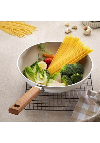 Schafer Ceramoni Seramik Wok Tava 28 Cm-krem Diğer