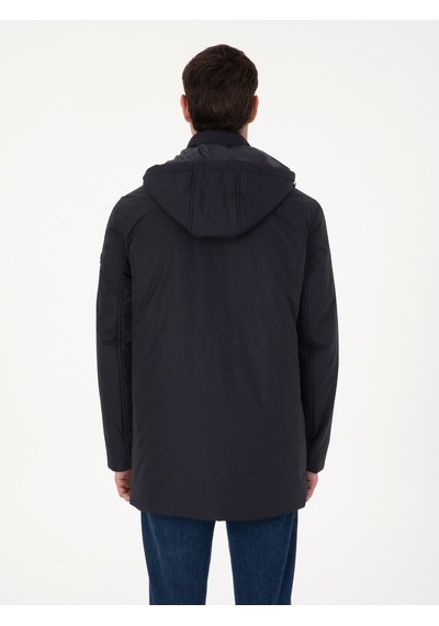 Cacharel Lacivert Regular Fit Kapüşonlu Mont