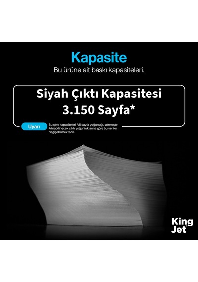 Kingjet Hp Uyumlu 207x W2210x Siyah Yüksek Kapasiteli Tekli Çipli Uyumlu  Toner