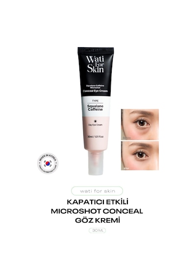 Kapatıcı Etkili, Skualen Ve Kafein İçeren Mikro İğneli Göz Kremi Wati For Skin Eye Cream 30 Ml