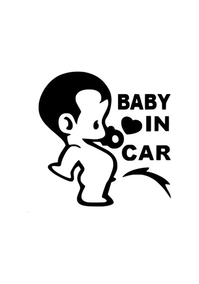 Baby İn Car Çişini Yapan Sticker 10 X 10 Cm