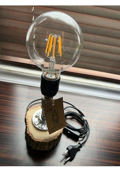 Endüstriyel Borulu Rustic Vintage Steampunk Tarz Masa Lambası
