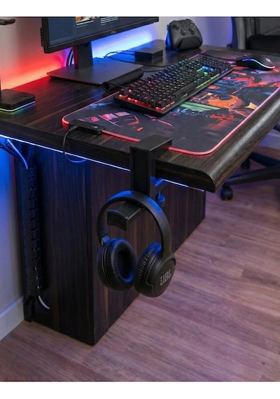 Premium Minimalist Gamer Çok Amaçlı Ayarlanabilir Kulaklık Standı - Siyah