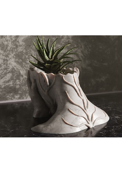 Hüzünle Yeşeren Saksı - 20 Cm Modern Tasarım