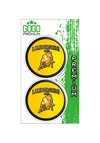 Lamborgini Logo Sarı 5x5 Cm İkili Damla Etiket