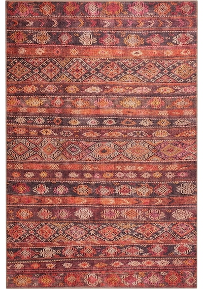 Soul Etnik Desenli Dokuma Taban Dekoratif Kırmızı Halı (Al 215)
