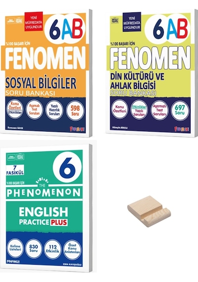 6. Sınıf Sosyal Din Ve İngilizce 3lü Soru Bankası + Telefon Standı