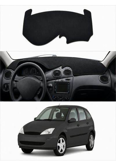 Ford - Focus 1 1998-2004 Uyumlu Torpido Koruma Kılıfı - Siyah Şeritli