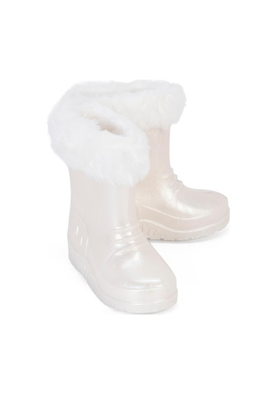 Civil Boots Kürklü 22-28 Numara Yağmur Çizmesi - Beyaz