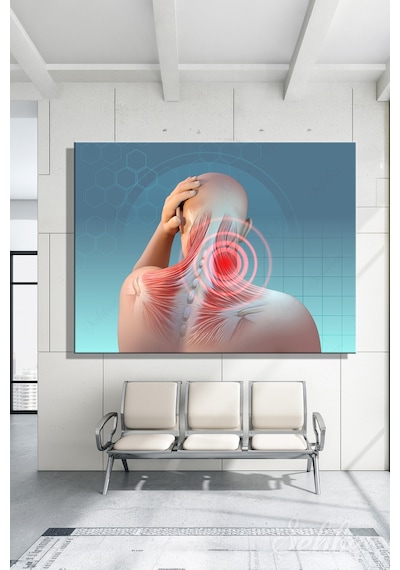 İnsan Boynunun Arka Anatomik Yapısı 3d Dijital Bir İllüstrasyon Yatay Kanvas Tablo 4058 Çok Renkli