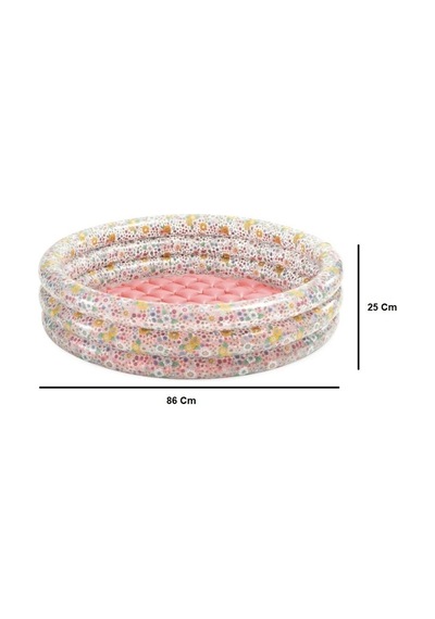58427 Tatlı Çiçek Desenli Havuz 86 Cm Siyah