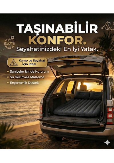 Araç İçi Kamera Araç İçi Şişme Yatak Araba Ve Kamp Yatağı Çanta Elektrikli Pompa Tamir Kiti Ve Yastıklı Yatak Seti