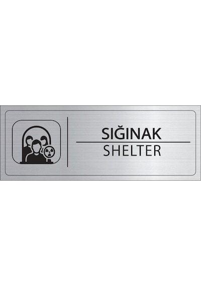 Mayeka Sığınak İsimlik Gümüş Metal Kapı İsimliği Levhası Yönlendirme Tabelası