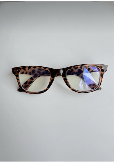 Habeq Unisex Wayfarer Leopar Mavi Işık Korumalı Gözlük Ekran Gözlüğü Blue Block Çok Renkli