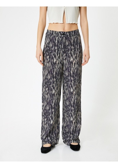 Koton Bol Paça Zebra Desenli Pantolon Beli Lastikli Viskoz Kumaş Siyah Desenli 4sal40146ıw Siyah Desenli Koton Bol Paça Zebra Desenli Pantolon Beli Lastikli Viskoz Kumaş Siyah Desenli 4sal40146ıw Siyah Desenli