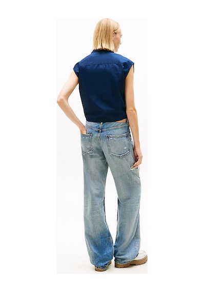 Tommy Hilfiger Kadın Tie Front Poplin Gömlek-16278 Gece Mavisi