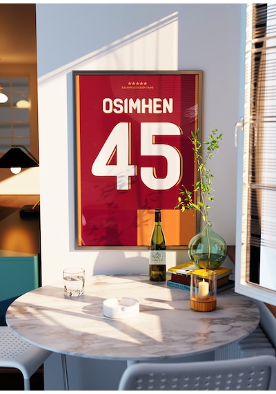 V.osimhen Forma Tasarımlı Poster Çerçeveli