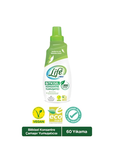 Life By Fakir %100 Bitkisel Bazlı Konsantre Çamaşır Yumuşatıcısı 60 Yıkama 1500 ML