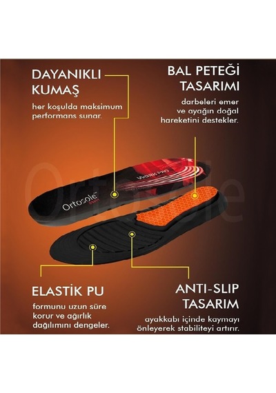Ortosole Yumuşak Jel Destekli İş Ayakkabıları Ve Botlar İçin Kadın Tabanlık 201-mw Standart