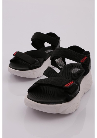 Dgn 0148 Kadin Sandalet 0148-2265-R145802 Siyah - Beyaz