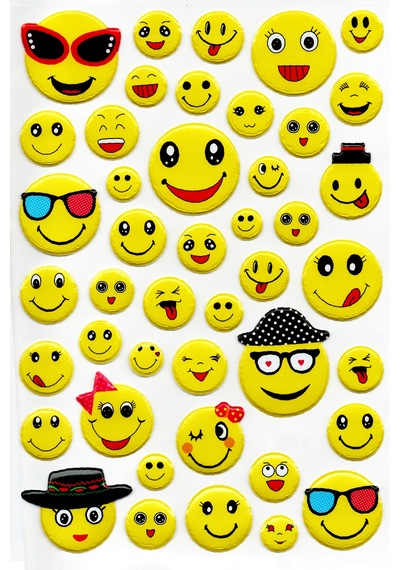 Sticker Kabartmalı A4 Boyutunda Stiker Defter, Planlayıcı Etiket, - Lim205 - Sevimli Emoji