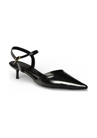 Fox Shoes Y480259860 Siyah Rustik Mini İnce Topuklu Sivri Burun Kadın Ayakkabı Siyah