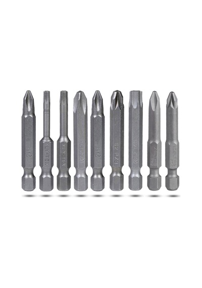 Badem10 İzeltaş-klytek Matkap Bits Uç Vidalama Ucu Düz Yıldız Torx Uç 9 Parça