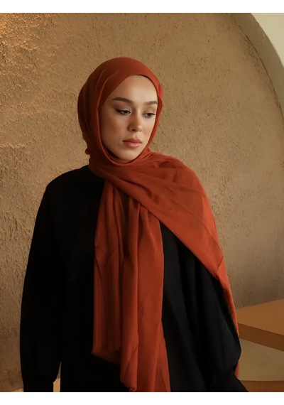 Moda Kaşmir Neo Pamuk Şal Serisi Kiremit