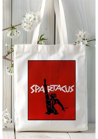 Art Hediye Spartacus Spartaküs Baskılı Bez Çanta Omuz Çantası Kişiye Özel Desen 3 Çok Renkli