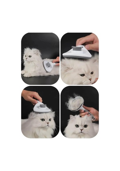 Kedi Köpek Tarağı Otomatik Temizlenen Tuşlu Evcil Hayvan Fırçası Kedi Köpek Tüy Kıl Toplama Tarağı