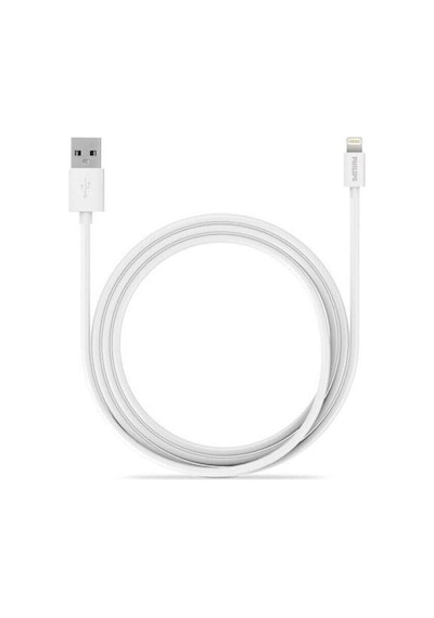 Philips SWR1508W 2.4A Apple iPhone Uyumlu Lightning Şarj ve Data Kablosu Beyaz 1 M