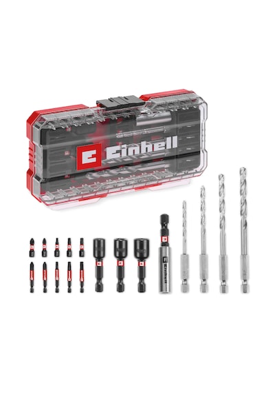 Einhell Profesyonel TP-CD 18/120 Li-i Bl Akülü Darbeli Vidalama + TE-AD 18 Li Dik Açılı Vidalama Seti 4AH Starter Kit 18 Parça S-case Uç Seti + Saklama Çantası Dahil