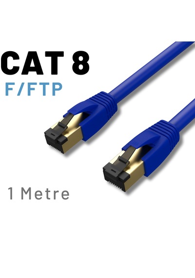 Irenıs 1 Metre Cat8 Kablo F/ftp Lszh Ethernet Kablosu, Mavi